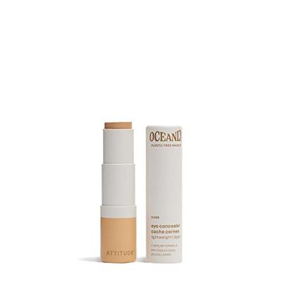 ATTITUDE Oceanly Plastic-Free Light Coverage Under Eye Concealer Stick, Titanium Dioxide-Free, EWG Verified, Vegan Makeup, Dune, 5.7 grams