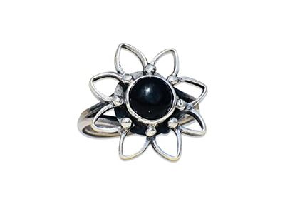 Anello in onice nero genuino, anello d'argento 925, anello di dichiarazione, anello d'argento Boho, gioielli donna, anello fatto a mano (10)