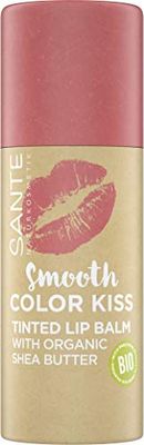 Sante Naturkosmetik Smooth Color Kiss Tinted Lip Balm with Organic Shea Butter Moisturises Delicate Fruity Fragrance 01 Soft Coral 8.5 g