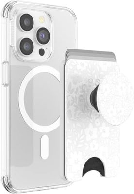 PopSockets: PopWallet + para MagSafe - Anillo Adaptador para MagSafe Incluido - Tarjetero con Top Intercambiable Integrado para Smartphones y Carcasas - Blanc Fresh