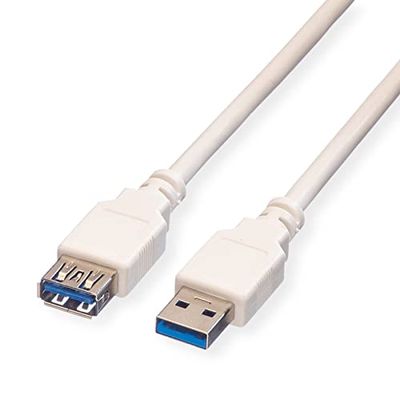 VALUE USB 3.2 Gen 1 kabel, type A-A, ST/BU, wit, 0,8 m