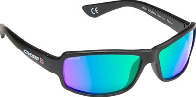 Cressi Ninja Sunglasses - Lunettes Flottantes de Soleil pour Hommes, Noir-Lentille Miroir Vert, Taille Unique
