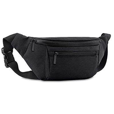 Banane unisexe, pour voyage, marche, course, randonnée, cyclisme, téléphone, portefeuille, facile à porter, noir, One Size, Tendance