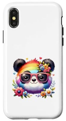 Awesome LGBTQ Pride Panda Sunglasses Cute Panda Case for iPhone X/XS