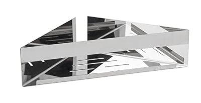 Wenko Turbo-Loc Genova Shine Étagère d'angle de Salle de Bain en Acier Inoxydable à Fixer sans perçage avec système de pastilles adhésives, Gain de Place, 36 x 8 x 17 cm, Brillante