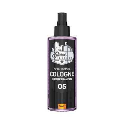 The Shave Factory Cologne Mediterranean Aftershave Spray - Rinvigorente Profumo Mediterraneo, Rinfresca E Lenisce Viso E Pelle, Adatto a Tutti I Tipi Di Pelle - 8,45 Fl Oz/250 ml