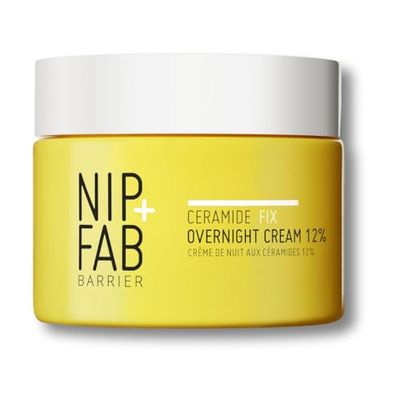 Nip+Fab Ceramide Fix Crème De Nuit 12% 50 ml, Luxueuse Pour Reconstituer La Barrière Cutanée, Soutien La Production D'Élastine
