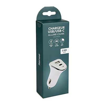 ITENSE - USB-C-oplader – sigarettenaansteker – oplader 12 V – Dual USB – universeel – ingang: 12 – 24 V – uitgang: 5 V/3100 mA – maakt het gelijktijdig opladen van 2 apparaten mogelijk