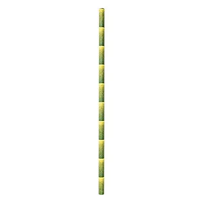 250 unité - Pailles Droites Bambou Stampé Ø0,60X21 Cm Papier