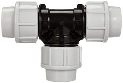 SOMATHERM FOR YOU, Raccord plastique Té égal pour tube PE Ø32 mm - Installation facile et rapide - Résistant jusqu'à 16 bars - Température max 80°C - Norme ACS - Idéal irrigation et arrosage