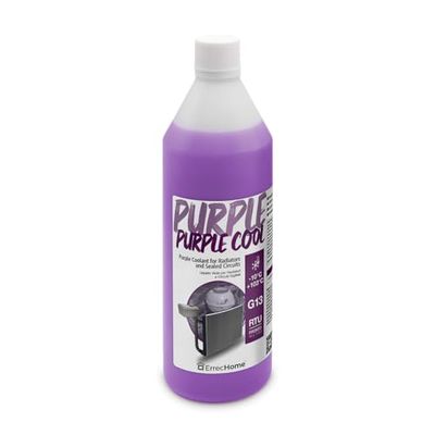 ErrecHome Purple Cool, Purple Coolant and Antifreeze -10°C/+103°C, Formulation with Glycerin, G13, Ready to Use, 1 Litres