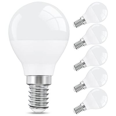 Lampadina LED E14 5W, lampadina bianca calda 3000K a forma di goccia, lampadina LED P45 5W 470LM sostituzione per lampadina alogena 40W, non dimmerabile, durata 25000 ore, CRI>80, 6 pezzi