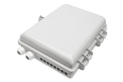 DIGITUS Caja de distribución FTTH Exterior - 16x LC/Duplex o 16x SC/Simplex - Grado de protección IP65 - Casete de Empalme de Fibra óptica - Gris