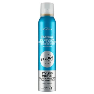 JOANNA Styling Effect Schiuma resistente alla schiuma, 150 ml, schiuma per capelli per volume ed elasticità, protegge dal calore e dalla disidratazione, tenuta flessibile senza attaccare e appesantire