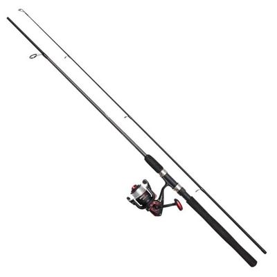 DAM Full Tech Spinning Combo, caña y Carrete para Pesca de Agua Dulce lucioperca lucioperca y más, Resistente, Ligero y versátil, Negro y Gris, caña 2.10m moderadamente rápida, Carrete tamaño 3000