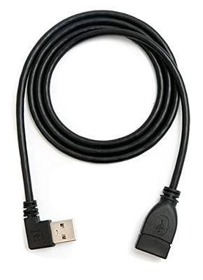 System-S Cavo USB 2.0 da 100 cm tipo A a femmina, angolo in nero