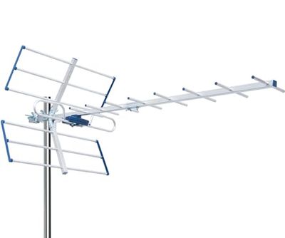 EDISION YAGI 12 dB digitale terrestrische tv-antenne UHF 21-48, met 5G LTE filter, voor ontvangst van digitaal terrestrisch signaal DVB-T/T2, frequenties 470-694 MHz, lengte 101 cm, LTE700, blauw