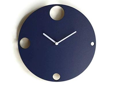 28cm Piccolo orologio da muro silenzioso per salotto colorato come blu zaffiro Particolari orologi a parete analogici con meccanismo al quarzo senza ticchettio Design italiano originale ed elegante