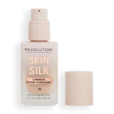 Makeup Revolution, Skin Silk Serum Foundation, Light to Medium Coverage, Contains Hyaluronic Acid, F5, 23ml