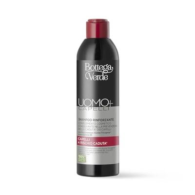 Bottega Verde - UOMO+ CAPELLI, Shampoo Rinforzante, 250 ml, con fitocomplesso Auxina Tricogena® e provitamina B5, per Capelli a Rischio Caduta