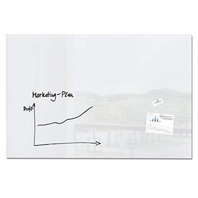 SIGEL GL220 Pizarra Pizarra magnética de cristal, 150 x 100 cm, blanco puro - Artverum