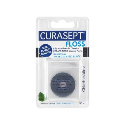 Curasept Floss Classico Cerato Nero Sezione Piatta 50m