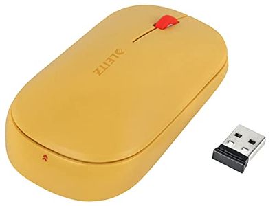 Leitz SureTrack Wireless Bluetooth Mouse, Ambidextrous Mouse Design For Laptop/ Computer, Bluetooth or 2.4 GHz USB-A Dongle Connection, Windows, Android & Apple, Cosy Range, Warm Yellow, 65310019