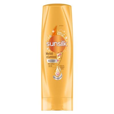 Sunsilk, Balsamo Morbidi e Luminosi, Balsamo Anticrespo, Dona Capelli Morbidi e Non Unti, Formula Active-Fusion con Olio di Argan e Mandorle, Cheratina e Biotina, 350 ml