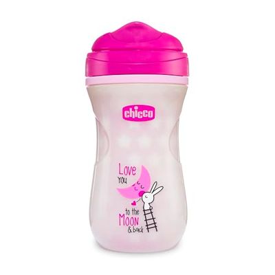 Chicco - Lichtgevende Tuitbeker - Antilek Thermosbeker - Ergonomische Tuit en Easy Sips Ventiel - BPA-Vrij - 266 ml - 14+ Maanden - Roze