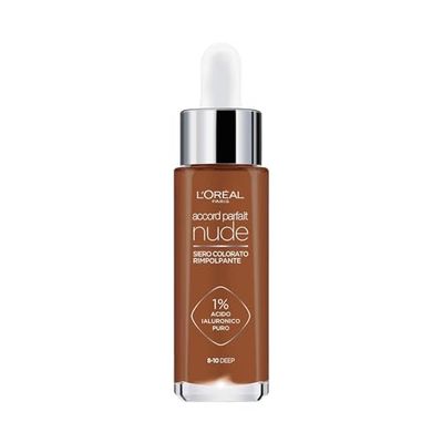L’Oréal Paris Siero Colorato Accord Parfait, Per Pelle Rimpolpata e Idratata, Finish Naturale, Texture Leggera, Tonalità: 8-10 Deep, 30 ml