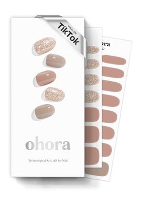 ohora Strisce per unghie in gel semipolimerizzato (N Carmel) - Funziona con qualsiasi lampada per unghie, qualità professionale, lunga durata, facile da applicare e rimuovere