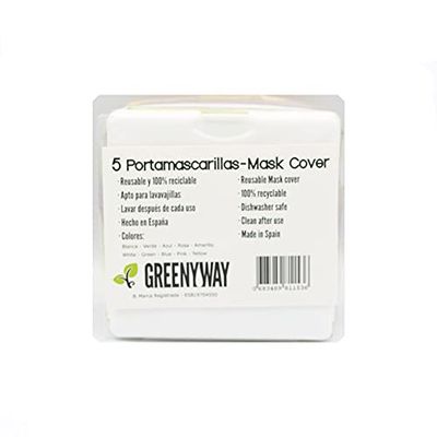 Maskerhouder, wit, pistachegroen, blauw, roze, mosterd, 5 stuks