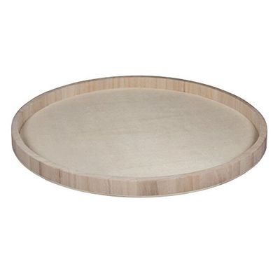 Rayher 62732000 Bandeja decorativa redonda de madeira, 40 cm Ø, borda de 2,6 cm de altura, base de 2-3 mm de espessura