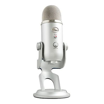 Blue Yeti Microfono USB per Registrazione, Streaming, Gaming, Podcasting su PC e Mac, Mic a Condensatore per Laptop o Computer, Effetti Blue VO!CE, Stand Regolabile, Plug and Play - Argento