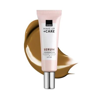 Avon Serum Foundation 30ml, SPF 30, Serum Infused Formula for Light-Medium Coverage, Locks in Moisture, Cruelty Free, Caramel