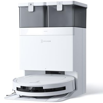 ECOVACS DEEBOT T50 OMNI Robot Aspirapolvere Lavapavimenti, (Migliorato da T30 PRO), 15000 Pa, Spazzola Laterale Estensibile e Lavapavimenti, lavaggio con acqua calda a 75 ℃, Ultrasottile 81 mm, Bianco