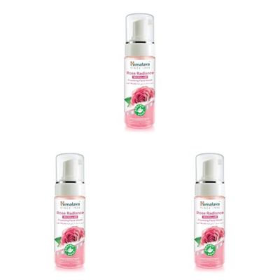 Himalaya Rose Radiance Micellar Foaming Face Wash, Removes Waterproof Make-up, 150ml (Pack of 3)
