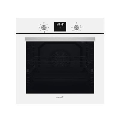 Cata Four multifonction numérique MDS 8007 WH avec 7 fonctions. Diplay numérique. Capacité 80 L. Porte panoramique Full Glass. Éclairage intérieur. Finition en verre blanc.