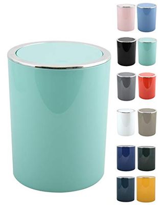 MSV Kamaka Badrum Savona Savona-serien, soptunna med skopor, plast, 6 liter, färg: pastellgrön