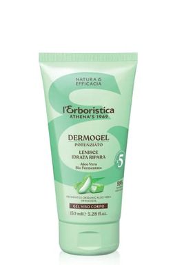 L'Herboristic Athena's - Förstärkt Dermogel - Ansiktsgel och Kroppsgel med Fermenterad Aloe Vera Ekologisk - Fuktgivande och Lugnande Gel - 150 ml