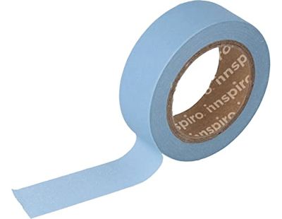 INNSPIRO Washi-tape, washi, lichtblauw, 15 mm x 10 m, serie glad, basic