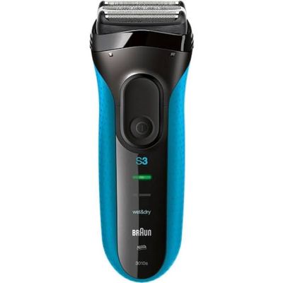 Braun Series 3 ProSkin Electric Shaver, Electric Razor for Men With Precision Head, Cordless, Wet & Dry, 2 Pin Bathroom Plug, 3010s, Black/Blue Razor