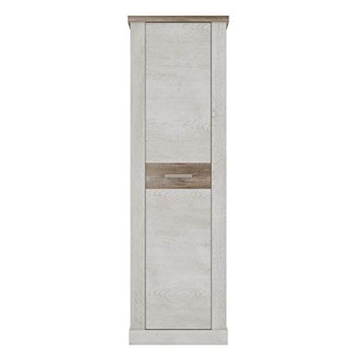 Forte Duro Armoire 60 65, 1 Porte, Style Campagnard, Pin Blanc/Chêne Antique, 61x199x35cm