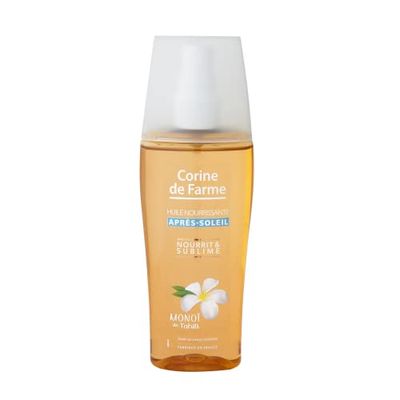 Corine de Farme - Óleo nutritivo Aftersun para corpo e cabelo - calma, hidratado, prolonga o bronzeado, repara o cabelo - fabrico francês - 150 ml