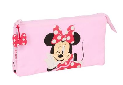 Safta Minnie Mouse NAIVE Pennenetui voor kinderen, ideaal voor schoolleeftijd, comfortabel en veelzijdig, kwaliteit en duurzaamheid, 22 x 3 x 12 cm, Lichtroze, M, casual