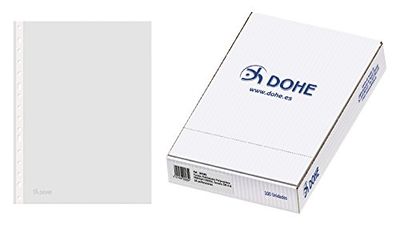 Dohe – Pack of 100 Filing Folder Pockets, 16 Holes, A4, Clear.