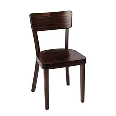 Fameg DC355 Plain Side chair, Walnut Finish (Pack of 2)