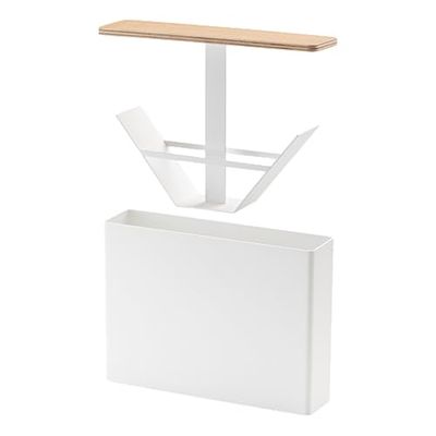 Yamazaki 3097 Tosca Coffee Paper Filter Case Large, White, Steel/Wood, Minimalist, 21 x 5 x 15.5 cm