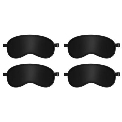 Sapphome 2 Pcs Masque de Nuit, Masque de Sommeil, Ultra-Douce Masque de Voyage avec Sangle Réglable, Masque des Yeux Cache Ergonomique - Noir (Lot de 2)