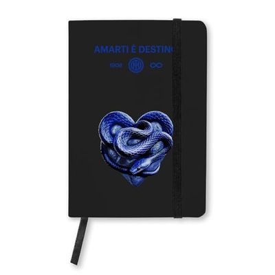 FC Internazionale Milano S.p.A. Notebook IM Inter Black Amarti är öde, PU-fodral, digitalt tryck silkscreen hjärta, pappersark
